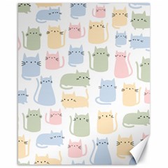 Cute Cat Colorful Cartoon Doodle Seamless Pattern Canvas 16  X 20  by Ravend