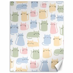 Cute Cat Colorful Cartoon Doodle Seamless Pattern Canvas 36  X 48  by Ravend