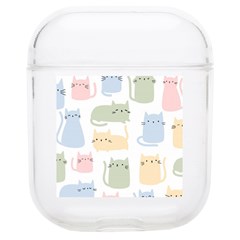 Cute Cat Colorful Cartoon Doodle Seamless Pattern Soft Tpu Airpods 1/2 Case by Ravend