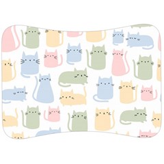 Cute Cat Colorful Cartoon Doodle Seamless Pattern Velour Seat Head Rest Cushion by Ravend