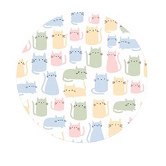 Cute Cat Colorful Cartoon Doodle Seamless Pattern Mini Round Pill Box (pack Of 5) by Ravend