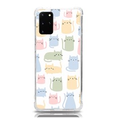 Cute Cat Colorful Cartoon Doodle Seamless Pattern Samsung Galaxy S20plus 6 7 Inch Tpu Uv Case by Ravend