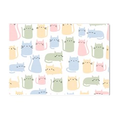 Cute Cat Colorful Cartoon Doodle Seamless Pattern Crystal Sticker (a4) by Ravend