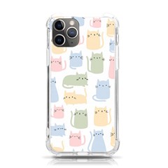 Cute Cat Colorful Cartoon Doodle Seamless Pattern Iphone 11 Pro 5 8 Inch Tpu Uv Print Case by Ravend