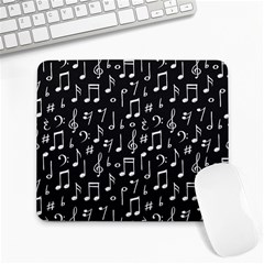 Chalk Music Notes Signs Seamless Pattern Large Mousepad by Ravend