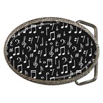 Chalk Music Notes Signs Seamless Pattern Belt Buckles Front