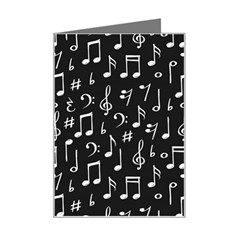 Chalk Music Notes Signs Seamless Pattern Mini Greeting Card by Ravend