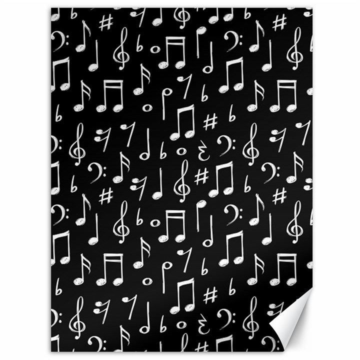 Chalk Music Notes Signs Seamless Pattern Canvas 36  x 48 