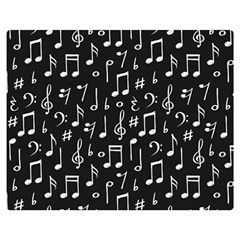 Chalk Music Notes Signs Seamless Pattern Premium Plush Fleece Blanket (medium) by Ravend