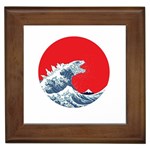 The Great Wave Of Kaiju Framed Tile Front