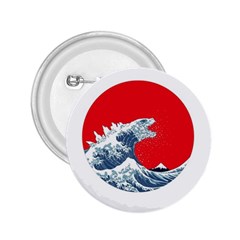 The Great Wave Of Kaiju 2 25  Buttons by Cendanart