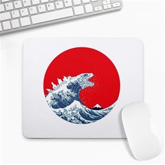 The Great Wave Of Kaiju Large Mousepad by Cendanart