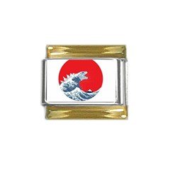 The Great Wave Of Kaiju Gold Trim Italian Charm (9mm) by Cendanart