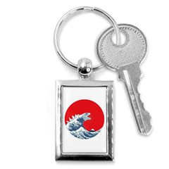 The Great Wave Of Kaiju Key Chain (rectangle) by Cendanart