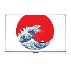 The Great Wave Of Kaiju Business Card Holder by Cendanart