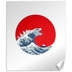 The Great Wave Of Kaiju Canvas 20  X 24  by Cendanart