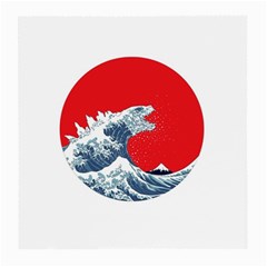 The Great Wave Of Kaiju Medium Glasses Cloth by Cendanart