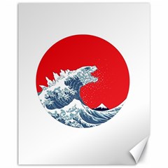 The Great Wave Of Kaiju Canvas 11  X 14  by Cendanart