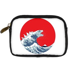 The Great Wave Of Kaiju Digital Camera Leather Case by Cendanart