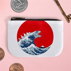 The Great Wave Of Kaiju Mini Coin Purse by Cendanart