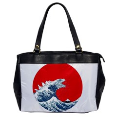 The Great Wave Of Kaiju Oversize Office Handbag by Cendanart