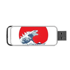 The Great Wave Of Kaiju Portable Usb Flash (two Sides) by Cendanart