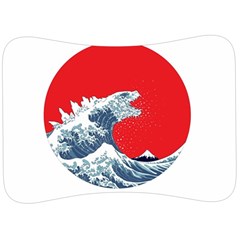 The Great Wave Of Kaiju Velour Seat Head Rest Cushion by Cendanart