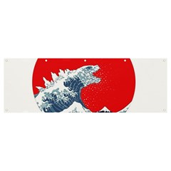 The Great Wave Of Kaiju Banner And Sign 12  X 4  by Cendanart