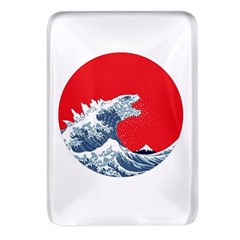 The Great Wave Of Kaiju Rectangular Glass Fridge Magnet (4 Pack) by Cendanart