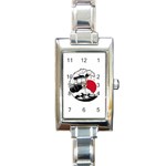 Japanese Sun & Wave Rectangle Italian Charm Watch Front