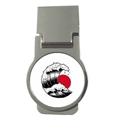 Japanese Sun & Wave Money Clips (round)  by Cendanart