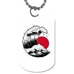 Japanese Sun & Wave Dog Tag (one Side) by Cendanart