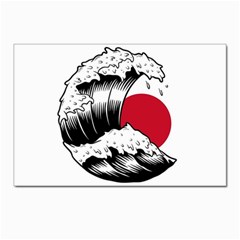 Japanese Sun & Wave Postcard 4 x 6  (pkg Of 10) by Cendanart