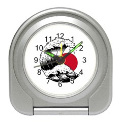 Japanese Sun & Wave Travel Alarm Clock by Cendanart