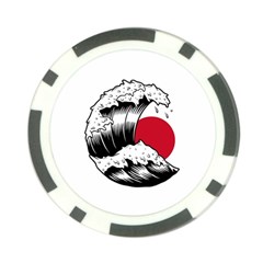 Japanese Sun & Wave Poker Chip Card Guard (10 Pack) by Cendanart