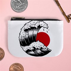 Japanese Sun & Wave Mini Coin Purse by Cendanart