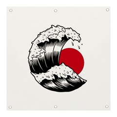 Japanese Sun & Wave Banner And Sign 3  X 3  by Cendanart