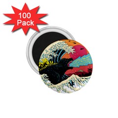 Retro Wave Kaiju Godzilla Japanese Pop Art Style 1 75  Magnets (100 Pack)  by Cendanart