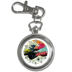 Retro Wave Kaiju Godzilla Japanese Pop Art Style Key Chain Watches by Cendanart