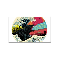 Retro Wave Kaiju Godzilla Japanese Pop Art Style Sticker Rectangular (100 Pack) by Cendanart