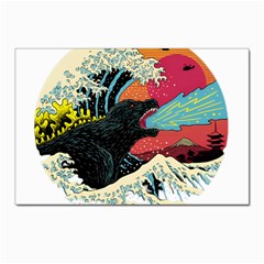 Retro Wave Kaiju Godzilla Japanese Pop Art Style Postcard 4 x 6  (pkg Of 10) by Cendanart