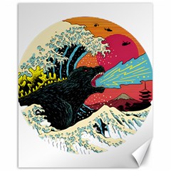 Retro Wave Kaiju Godzilla Japanese Pop Art Style Canvas 16  X 20  by Cendanart