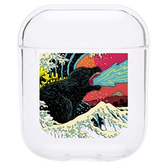 Retro Wave Kaiju Godzilla Japanese Pop Art Style Hard Pc Airpods 1/2 Case by Cendanart