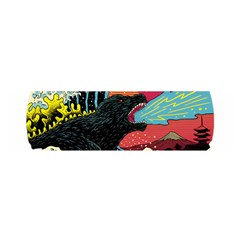 Retro Wave Kaiju Godzilla Japanese Pop Art Style Oblong Satin Scarf (16  X 60 ) by Cendanart