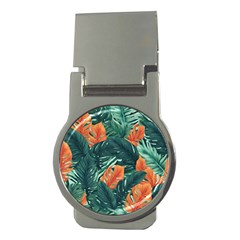 Green Tropical Leaves Money Clips (round)  by Jack14