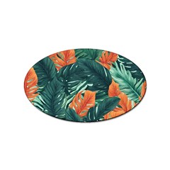 Green Tropical Leaves Sticker Oval (100 Pack) by Jack14