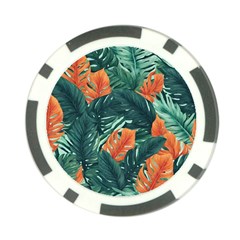 Green Tropical Leaves Poker Chip Card Guard (10 Pack) by Jack14