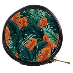 Green Tropical Leaves Mini Makeup Bag by Jack14