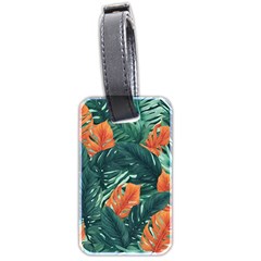 Green Tropical Leaves Luggage Tag (two Sides) by Jack14