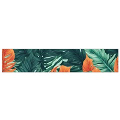 Green Tropical Leaves Small Premium Plush Fleece Scarf by Jack14